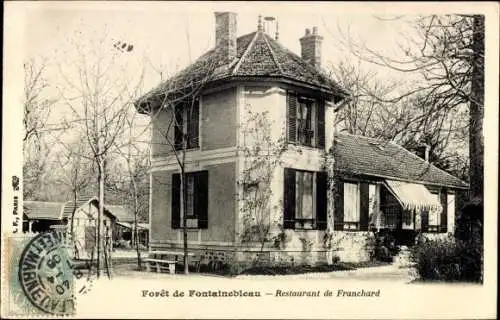 Ak Fontainebleau Seine et Marne, Foret, Le Restaurant Franchard