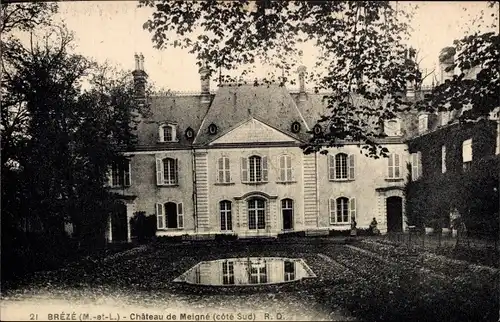 Ak Brézé Maine et Loire, Château de la Meigné, Südseite