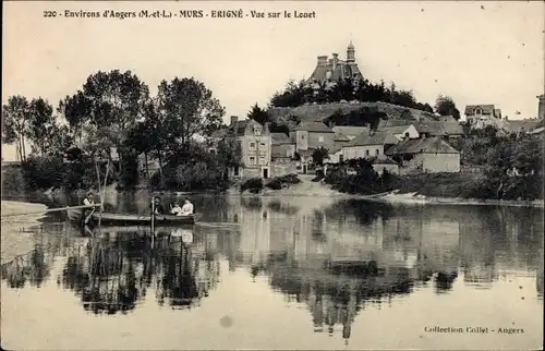 Ak Murs-Erigné Anvers Maine et Loire, Vue sur le Louet, Boot