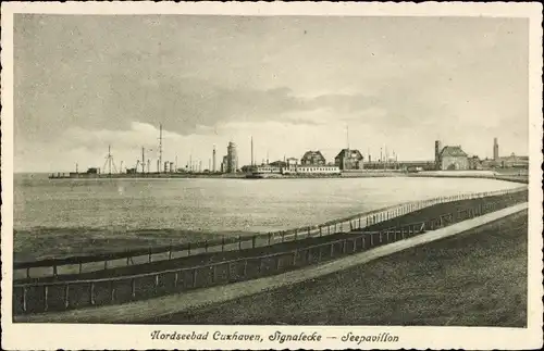 Ak Nordseebad Cuxhaven, Signalecke, Seepavillon