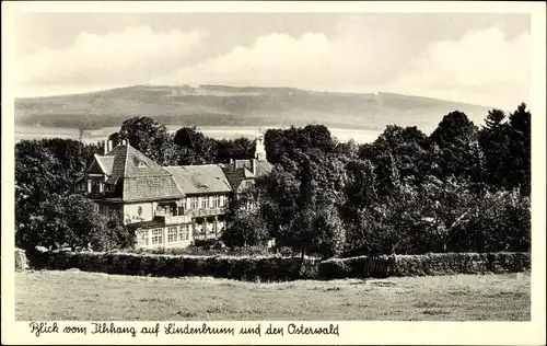 Ak Coppenbrügge, Sanatorium Lindenbrunn, Blick vom Ithhang auf den Osterwald