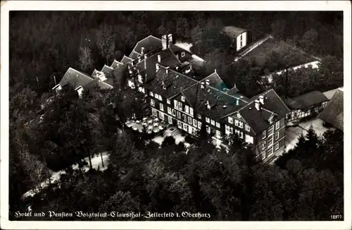 Ak Clausthal Zellerfeld im Oberharz, Luftbild Hotel Voigtslust