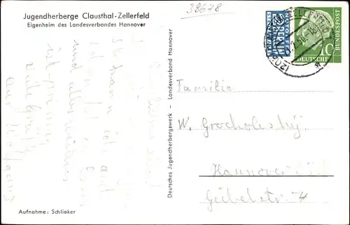 Ak Clausthal Zellerfeld im Oberharz, Jugendherberge