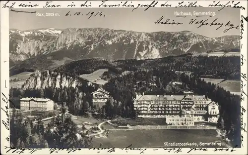 Ak Semmering in Niederösterreich, Kurhaus, Rax