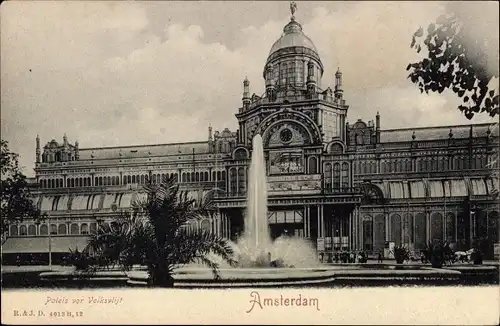 Ak Amsterdam Nordholland Niederlande, Paleis vor Volksvlijt, Ausstellungsgebäude