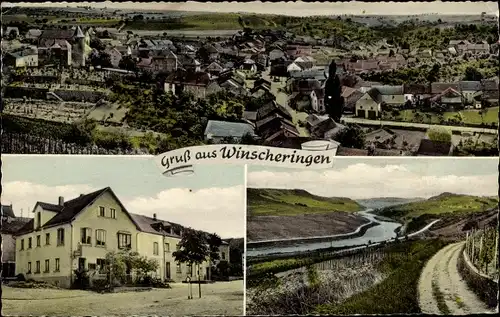 Ak Wincheringen in Rheinland Pfalz, Gesamtansicht, Weinberge im Moseltal