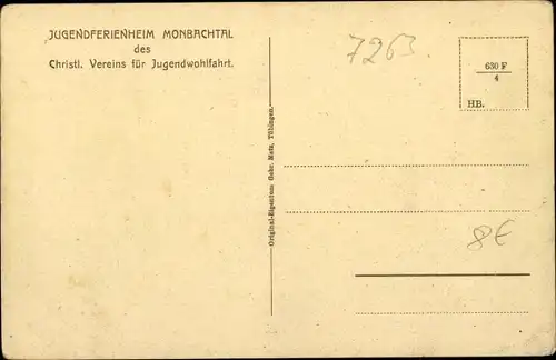 Ak Neuhausen Enz, Jugendferienheim Monbachtal, Christl. Verein