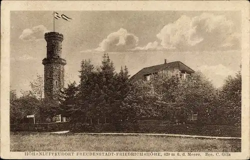 Ak Freudenstadt im Nordschwarzwald, Friedrichshöhe, Gasthaus, Friedrichsturm