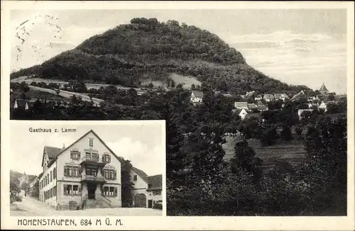 Ak Göppingen in Württemberg, Burg Hohenstaufen, Gasthof zum Lamm, Teilansicht, Hohenstaufen