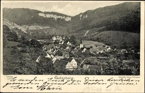 Ak Gutenberg Lenningen in Württemberg, Ort im Tal