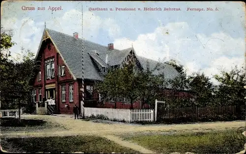 Ak Appel in Niedersachsen, Gasthof und Pension v. Heinrich Behrens