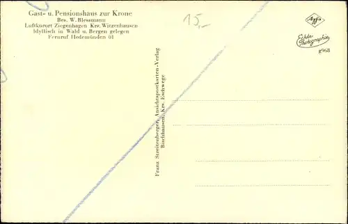 Ak Ziegenhagen Witzenhausen in Hessen, Gasthof zur Krone