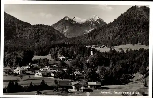 Ak Jachenau in Oberbayern, Teilansicht, Berglandschaft
