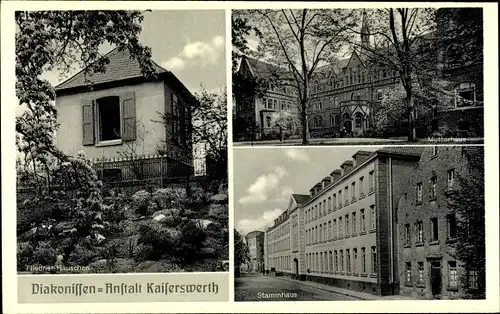 Ak Kaiserswerth Düsseldorf am Rhein, Fliedner Häuschen, Mutterhaus, Stammhaus, Diakonissenanstalt