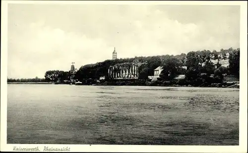 Ak Kaiserswerth Düsseldorf am Rhein, Rheinansicht