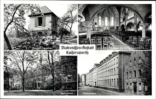 Ak Kaiserswerth Düsseldorf, Diakonissenanstalt, Fliedner Häuschen, Mutterhaus, Kirche, Stammhaus