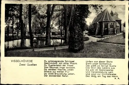 Gedicht Ak Visselhövede in Niedersachsen, Zwei Quellen, Kirche