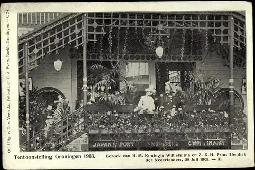 Ak Groningen Niederlande, Tentoonstelling 1903, Besuch Königin Wilhelmina der Niederlande, Hendrik
