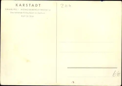 Künstler Ak Hamburg Mitte Altstadt, Mönckebergstraße, Karstadt Warenhaus