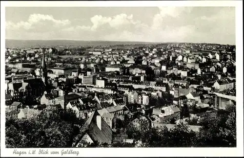 Ak Hagen in Westfalen, Blick vom Goldberg, Gesamtansicht