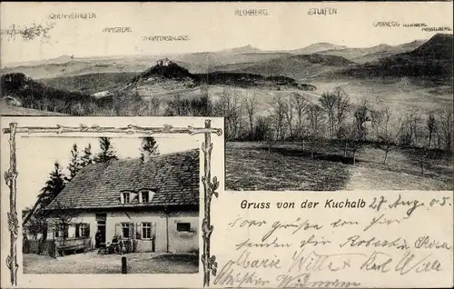 Ak Kuchalb Donzdorf in Württemberg, Gasthaus, Panorama, Stuifen, Granegg, Hohenstaufen, Rechberg