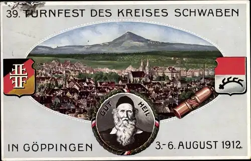 Ak Göppingen in Württemberg, 39. Turnfest des Kreises Schwaben 1912