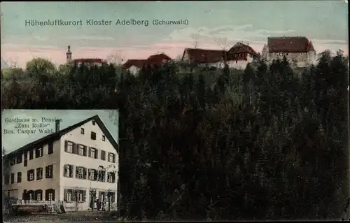 Ak Adelberg Schurwald, Blick zum Kloster, Gasthaus Zum Rößle, Inh. Caspar Wahl