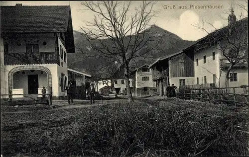 Ak Piesenhausen Marquartstein in Oberbayern, Teilansicht der Ortschaft, Häuser