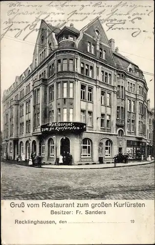 Ak Recklinghausen im Ruhrgebiet, Restaurant zum gr. Kurfürsten