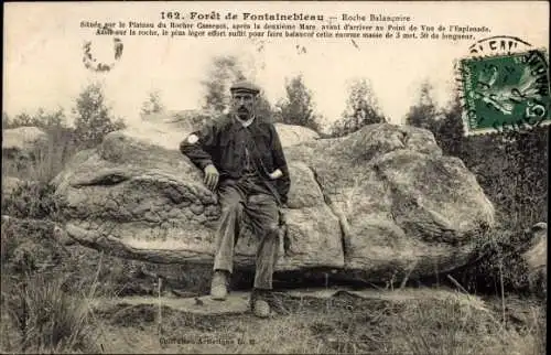 Ak Fontainebleau Seine et Marne, Foret, Roche Balancoire