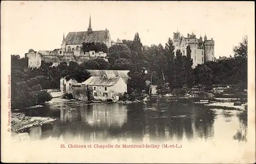 Ak Montreuil-Bellay Maine et Loire, Château et Chapelle