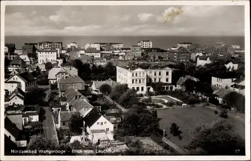 Ak Nordseebad Wangerooge in Ostfriesland, Gesamtansicht, Blick v. Leuchtturm