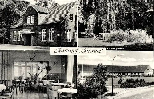 Ak Grafschaft Schortens Friesland, Gasthof Glarum, Kaffeegarten, Clubzimmer, Schule