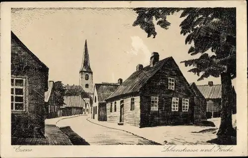 Ak Esens in Ostfriesland, Lilienstraße, Kirche