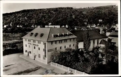 Ak Plochingen Neckar, Hotel Henzler, Blaues Haus