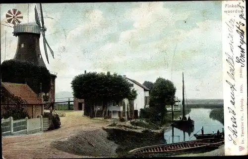 Litho Hamburg, Finkenwärder, Windmühle
