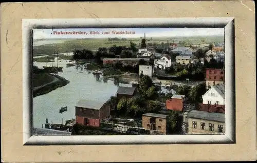 Passepartout Ak Hamburg Mitte Finkenwerder Finkenwärder, Gesamtansicht, Blick vom Wasserturm