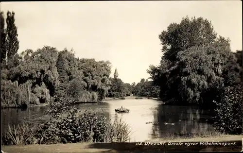 Ak Utrecht Niederlande, Groote vijver Wilhelminapark