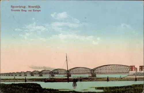 Ak Moerdijk Nordbrabant Niederlande, Spoorbrug