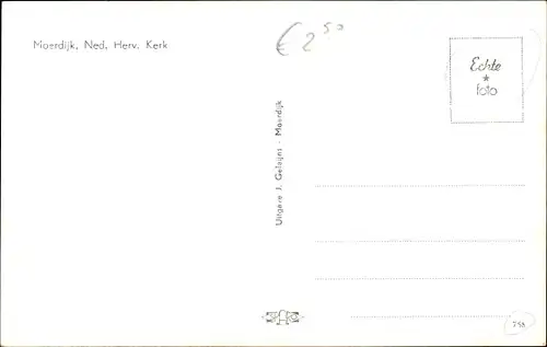 Ak Moerdijk Nordbrabant Niederlande, Ned. Herv. Kerk