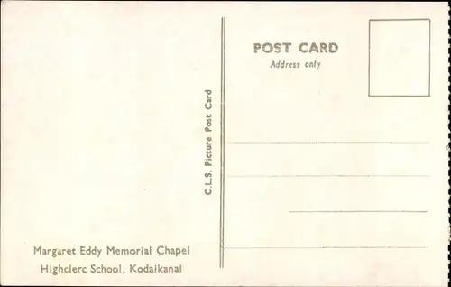 Ak Kodaikanal Indien, Margaret Eddy Memorial Chapel, Highclerc School