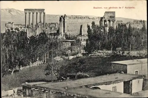 Ak Baalbek Libanon, Vue generale de l'Acropole