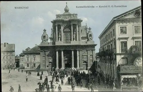 Ak Warszawa Warschau Polen, Karmeliterkirche, Kosciol O. O. Karmelitow