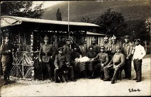 Foto Ak Deutsche Soldaten in Uniform, Großes Hauptquartier, Westlicher Kriegsschauplatz 1. WK