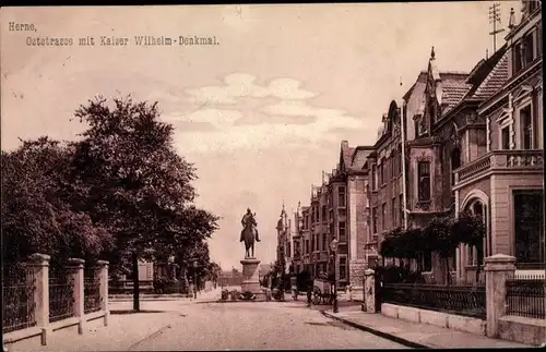 Ak Herne im Ruhrgebiet, Oststraße, Kaiser Wilhelm Denkmal