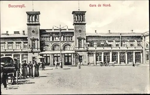 Ak București Bukarest Rumänien, Gara de Nord, Nordbahnhof