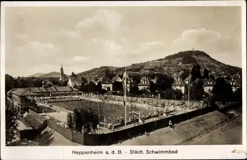 Ak Heppenheim an der Bergstraße, Städt. Schwimmbad