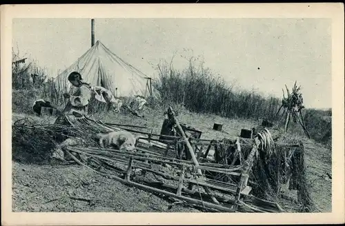 Ak Alaska USA, Campement d'été chez les Esquimaux du Cercle Arctique