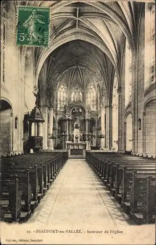 Ak Beaufort en Vallée Maine et Loire, Eglise, Innenansicht Kirche