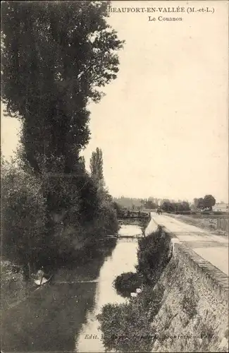 Ak Beaufort en Vallée Maine et Loire, le Couanon, Holzbrücke